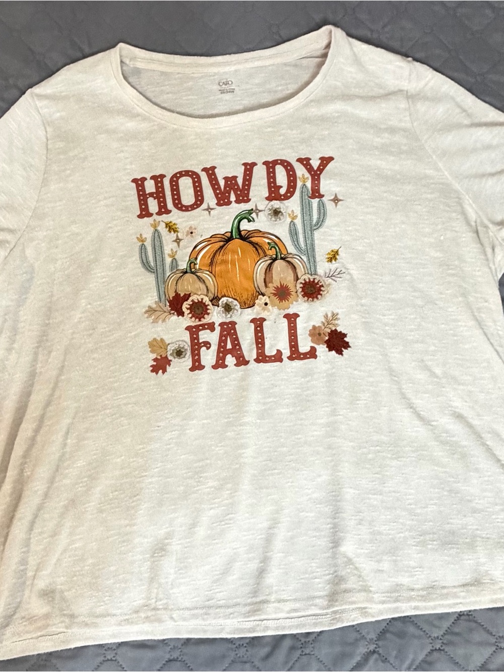 Cato Cream 'Howdy Fall' Pumpkin Graphic Tee